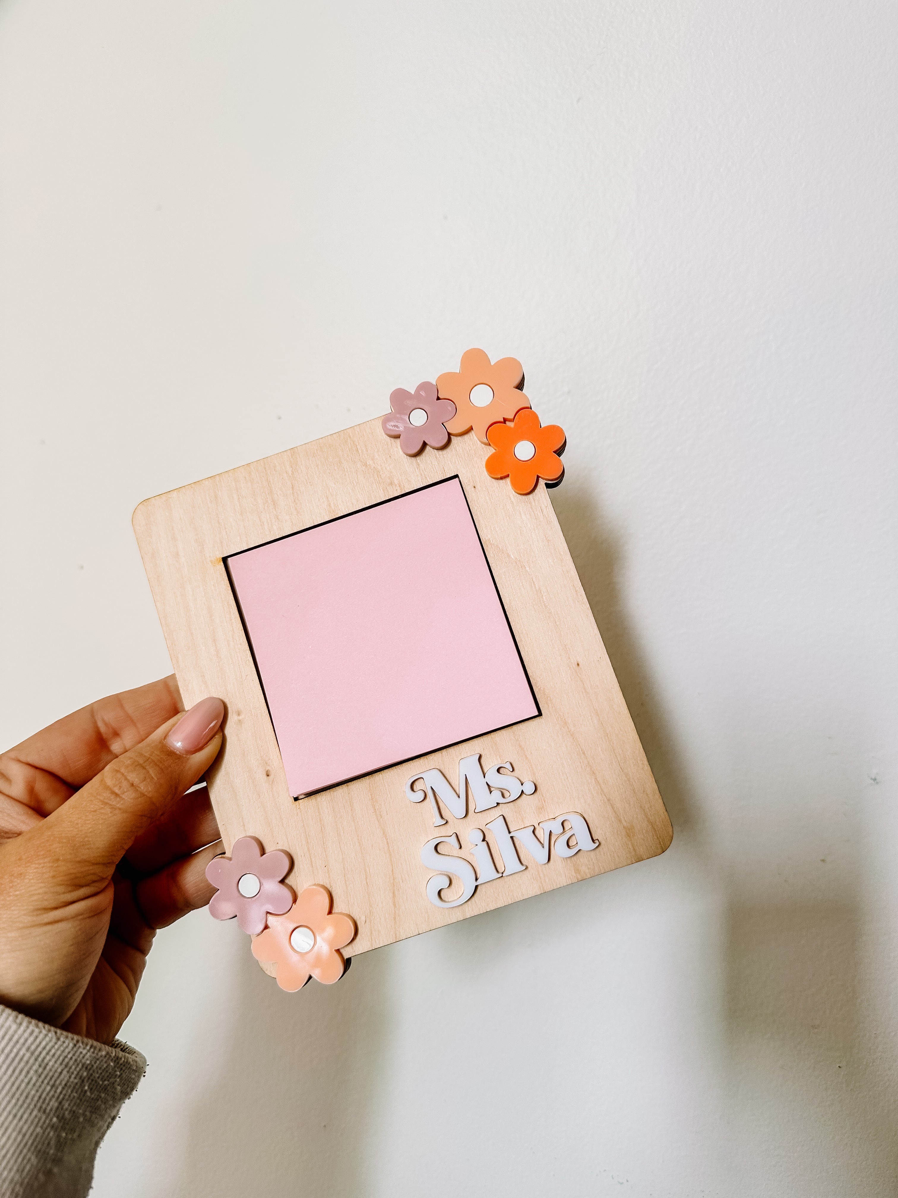 Wooden Sticky Note Holder for Teacher / Teacher appreciation gift