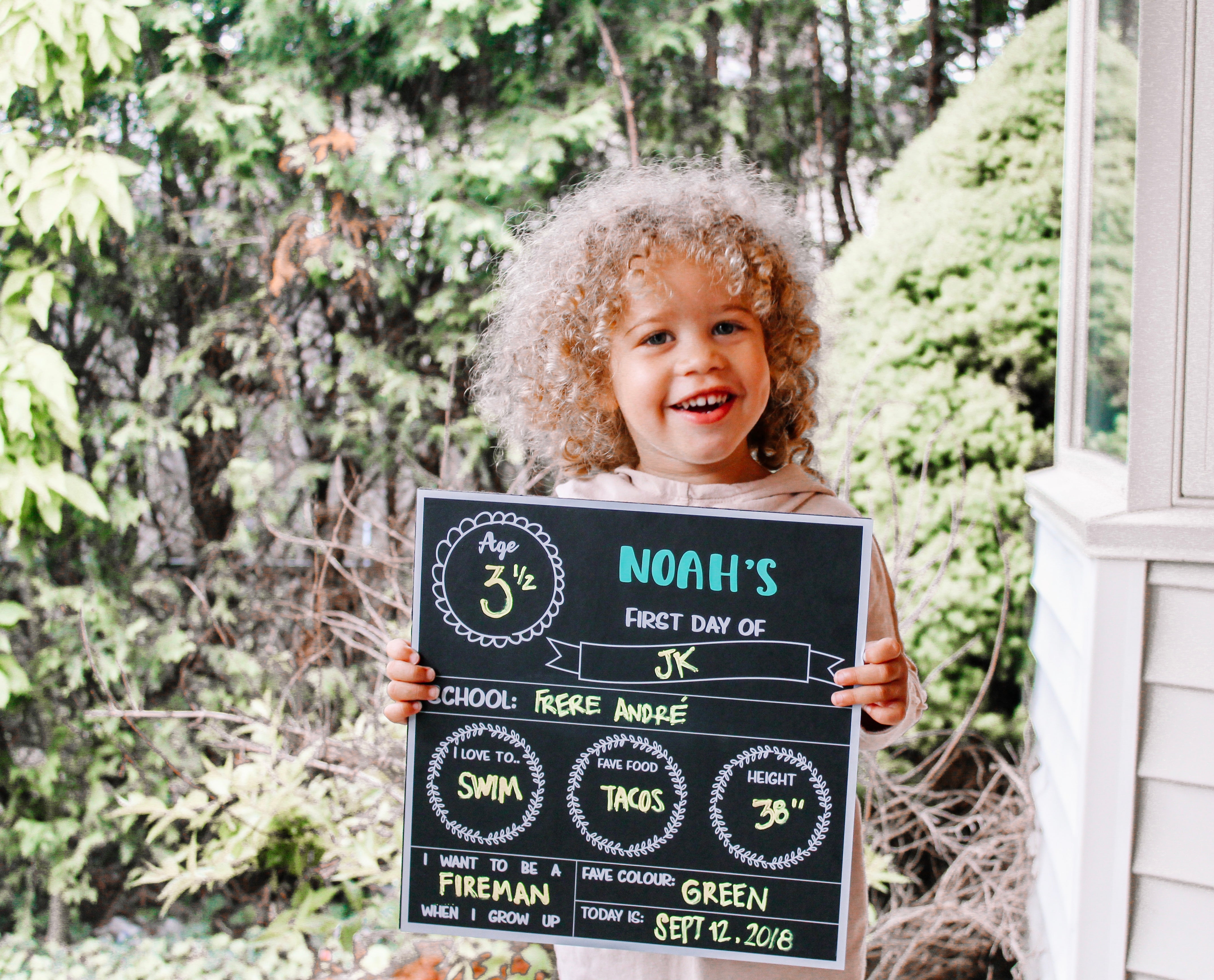 First and last day of double side chalkboard sign