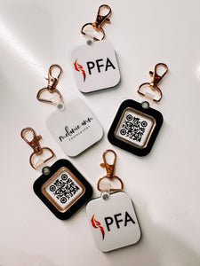 QR CODE KEYCHAIN WITH LOGO