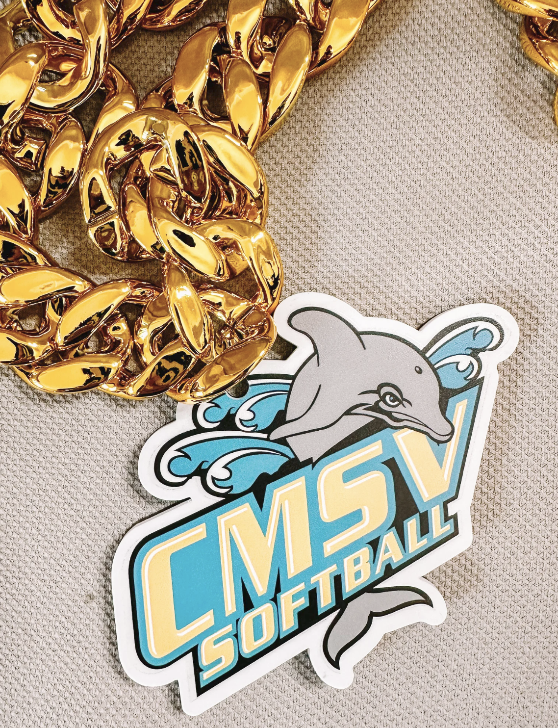 Custom uv printed Oversized Sports Chains / Gold oversized chain / Player of the game reward/ Custom Swag Bling