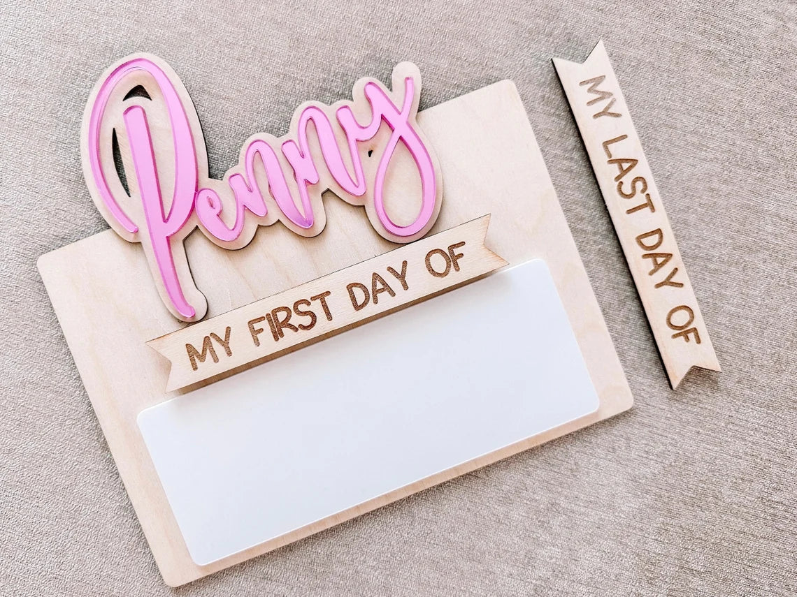 Customized First And Last Day School Sign, Back to School Sign, Kindergarten 1st Day of School Sign, First Day School Wooden School Board