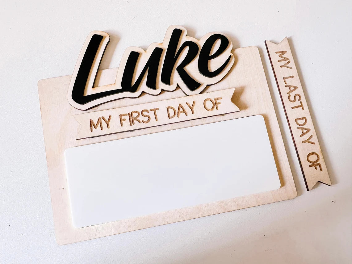 Customized First And Last Day School Sign, Back to School Sign, Kindergarten 1st Day of School Sign, First Day School Wooden School Board