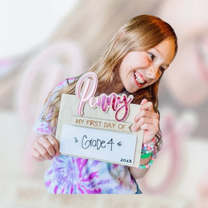 Customized First And Last Day School Sign, Back to School Sign, Kindergarten 1st Day of School Sign, First Day School Wooden School Board