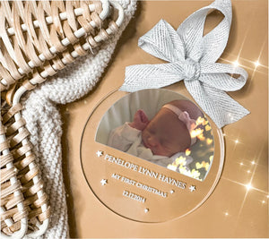 Personalized Baby's First Christmas, 2024 Christmas Ornament, First Christmas, Photo Ornament, Christmas Ornament, Custom Ornament, 2024