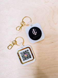 QR CODE KEYCHAIN WITH LOGO