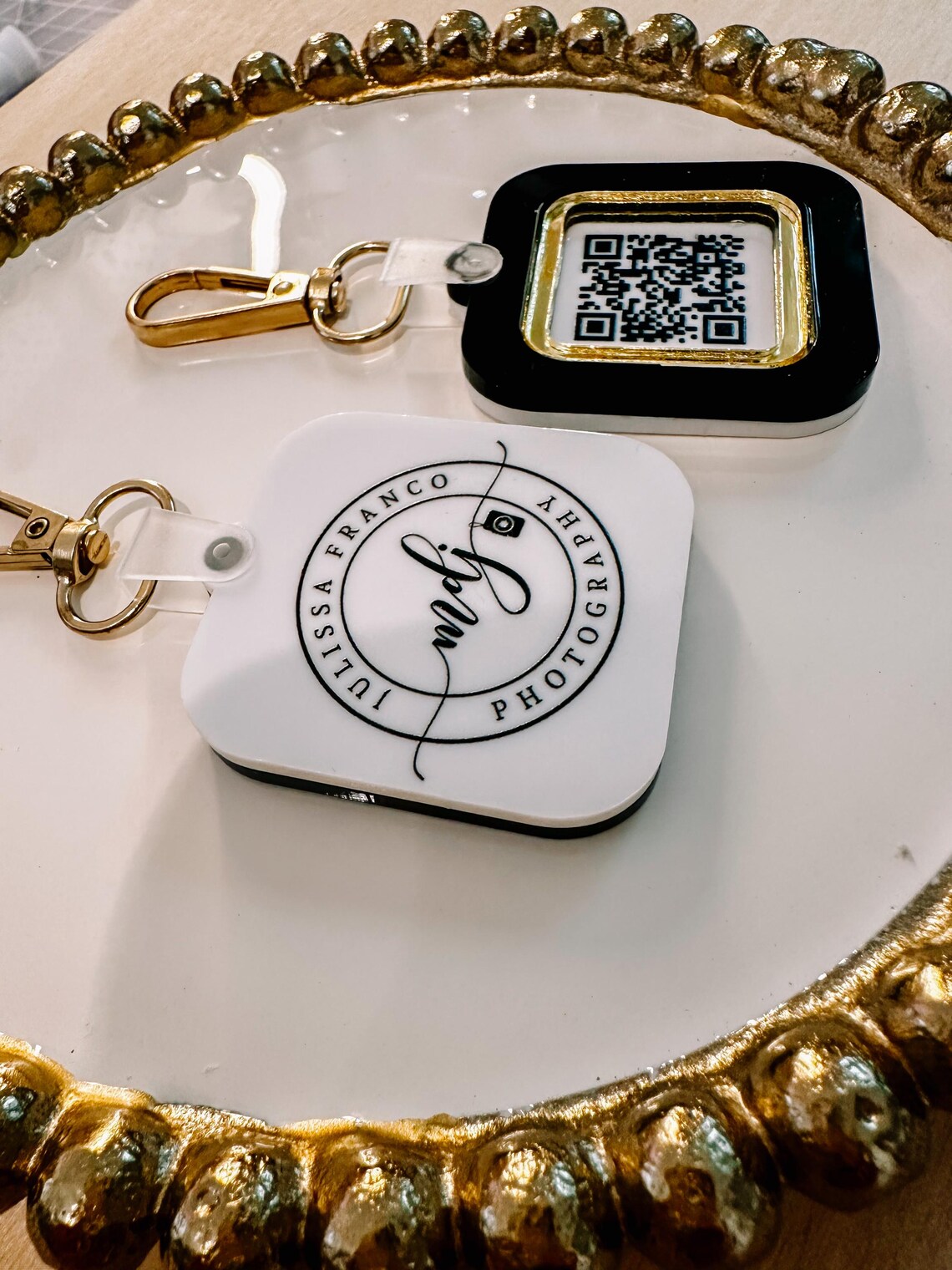 QR CODE KEYCHAIN WITH LOGO