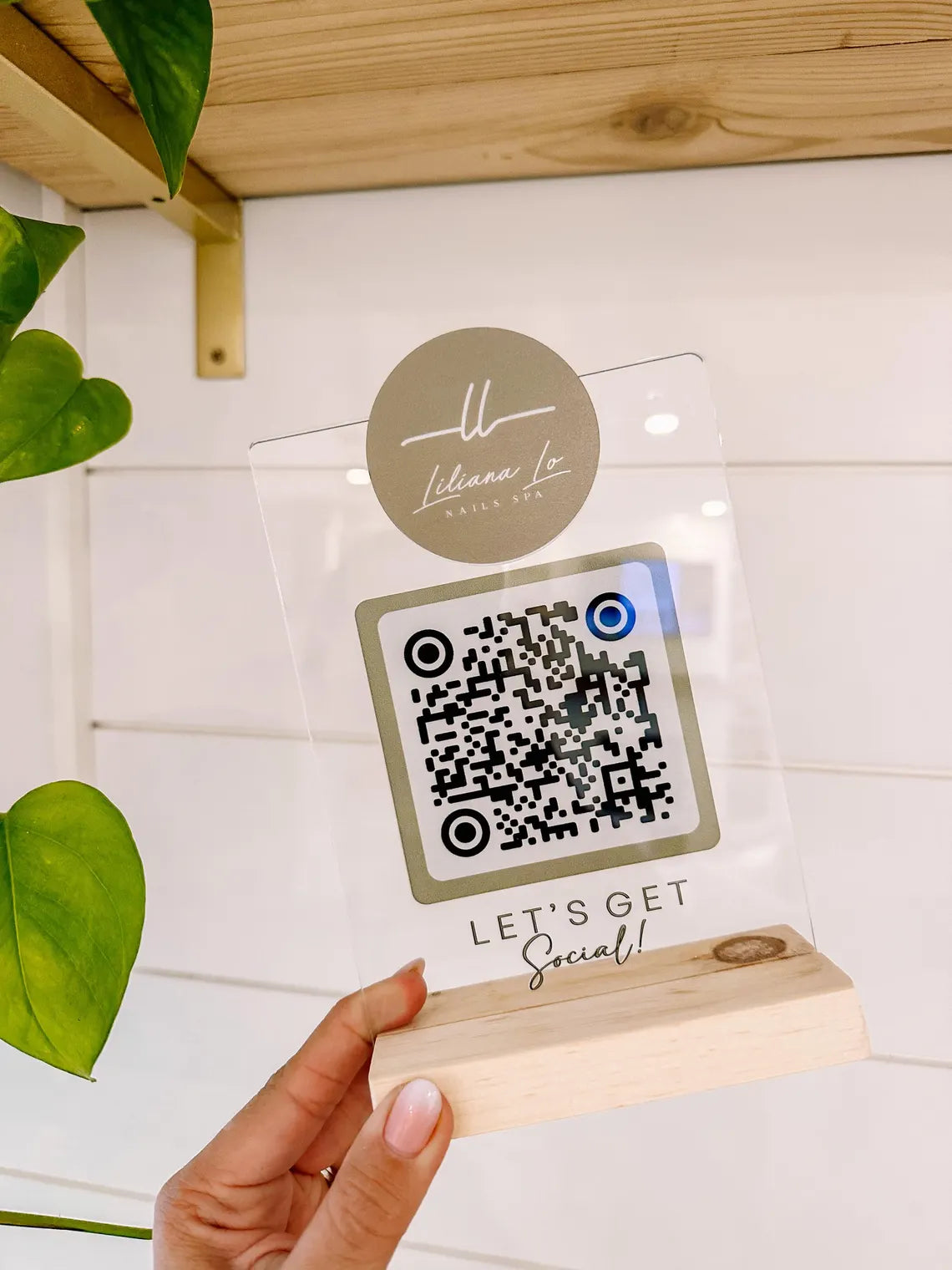 New Google Review or instagram| Plate for Business, SALON - Scan QR Sign for Google Reviews | One scan Google Review plaque