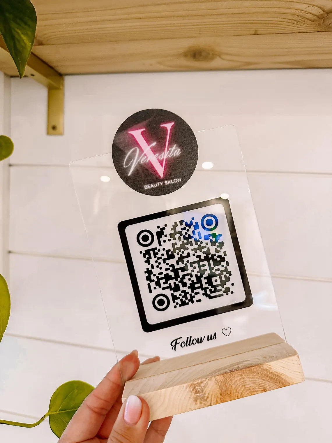 New Google Review or instagram| Plate for Business, SALON - Scan QR Sign for Google Reviews | One scan Google Review plaque