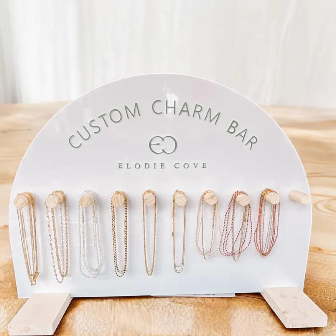 Necklace Stands, Wood and Acrylic, Jewelry Organizer for stores, Jewelry display stand, Necklace holder, charm bar display for necklaces