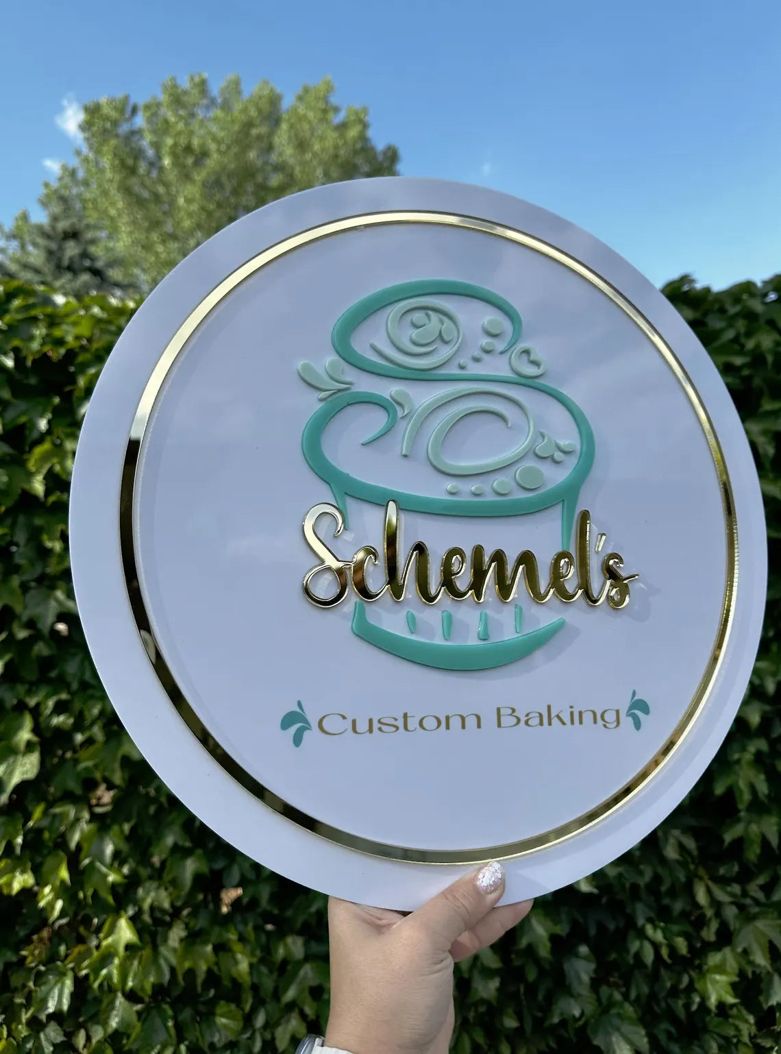 Custom Round Business Logo Sign, 3D Door Wall Sign, Custom Logo Acrylic Business Signage, Office Storefront, Wall Hanging Business Office