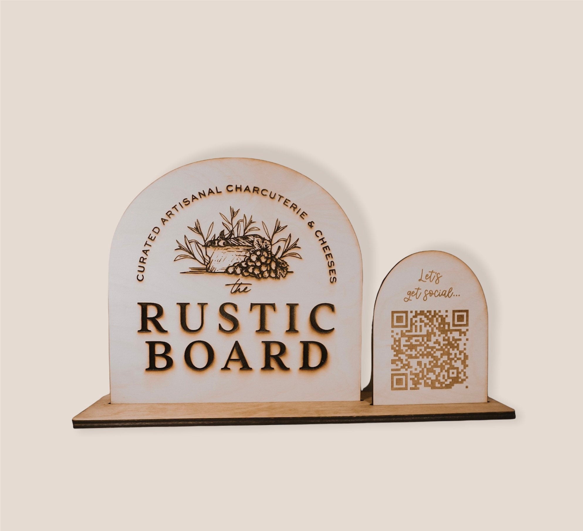 Triple Icon and QR Code Instagram Business Social Media Sign