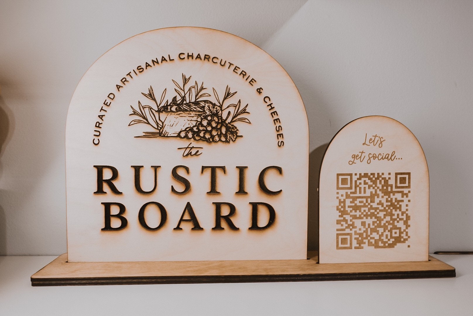 Triple Icon and QR Code Instagram Business Social Media Sign