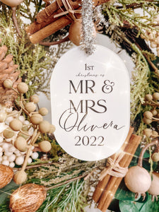 Mr and Mrs Christmas Ornament