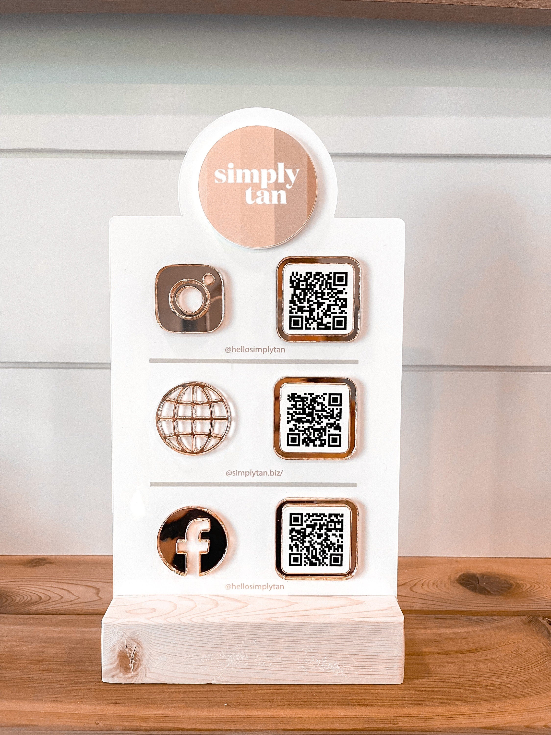 Triple QR Code Sign Business Logo