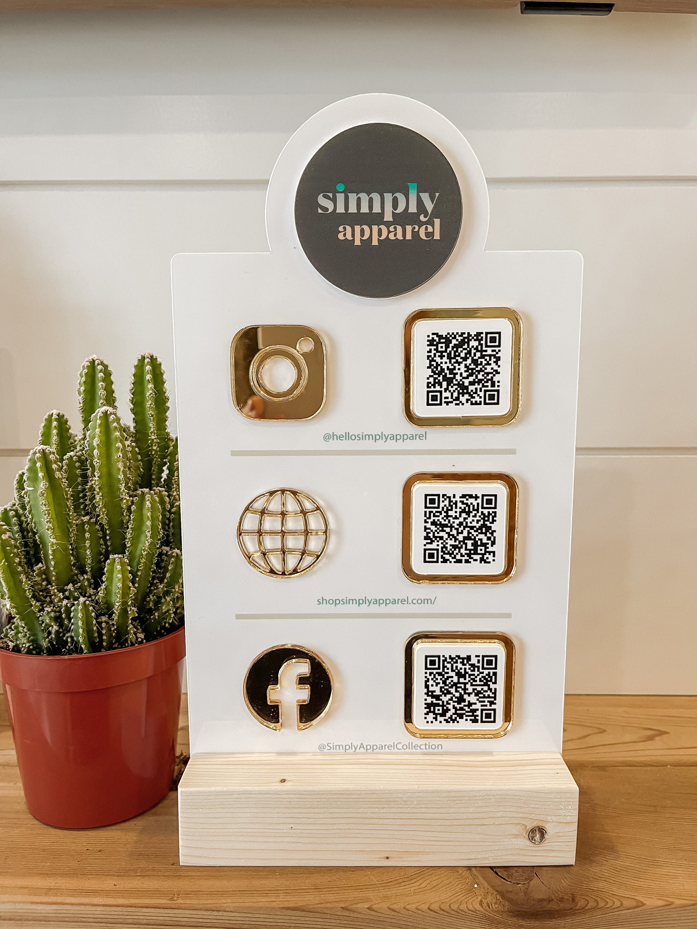 Triple QR Code Sign Business Logo