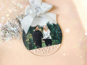 First Christmas Engaged Photo Ornament