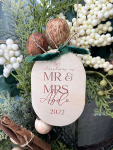 Mr and Mrs Christmas Ornament