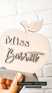 Personalized Teacher Apple Sign For Desk